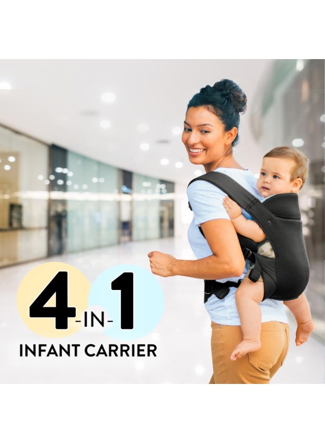 شيكو Chicco SnugSupport 4-in-1 Infant Carrier, Front and Back Carry Positions, Infant Backpack, Baby Carrier Newborn to Toddler, for Infants 3.4-15 kgs | Black - Image 2